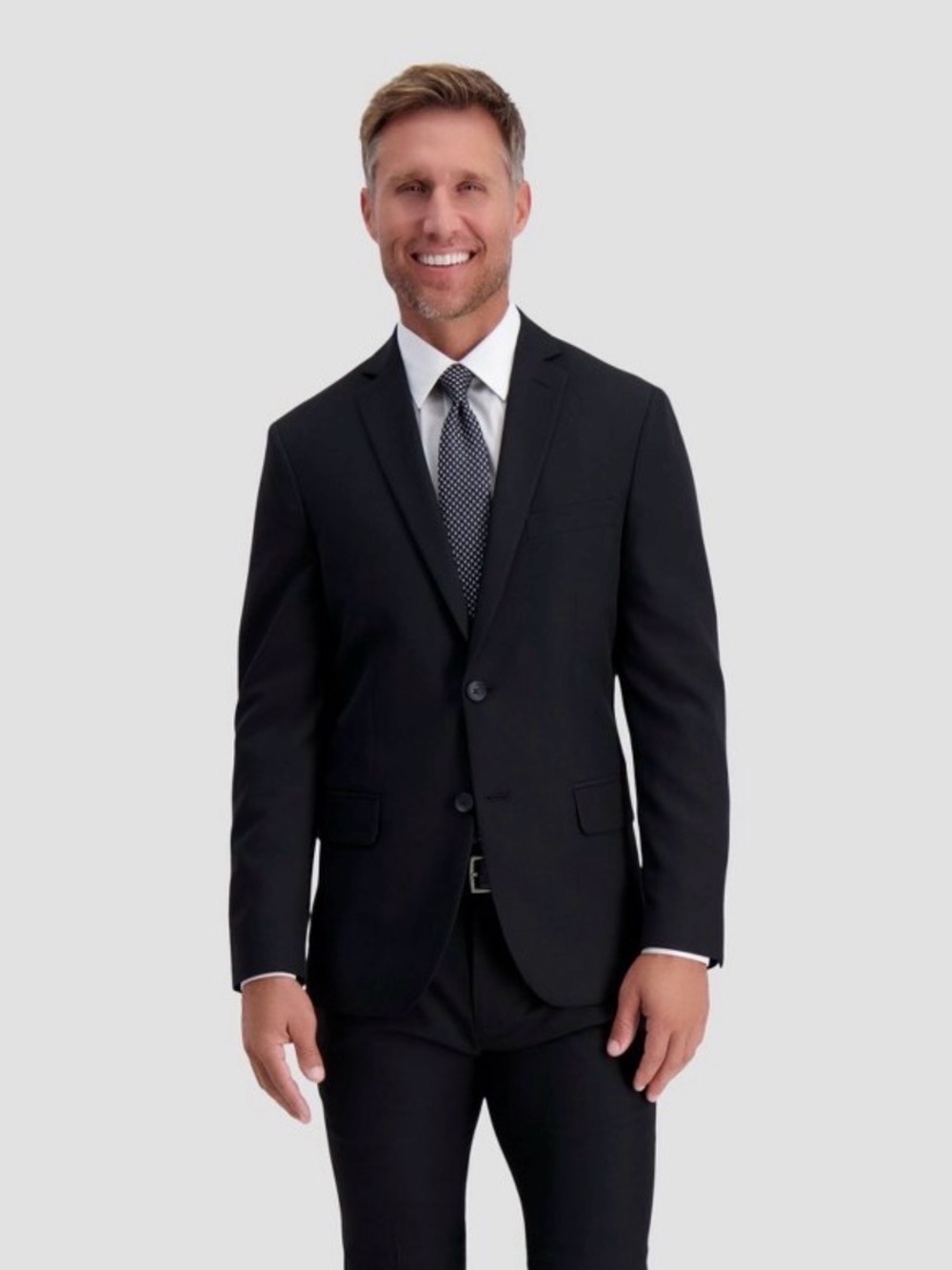 Haggar Men's Black Two-Button Notch Lapel Sport Coat